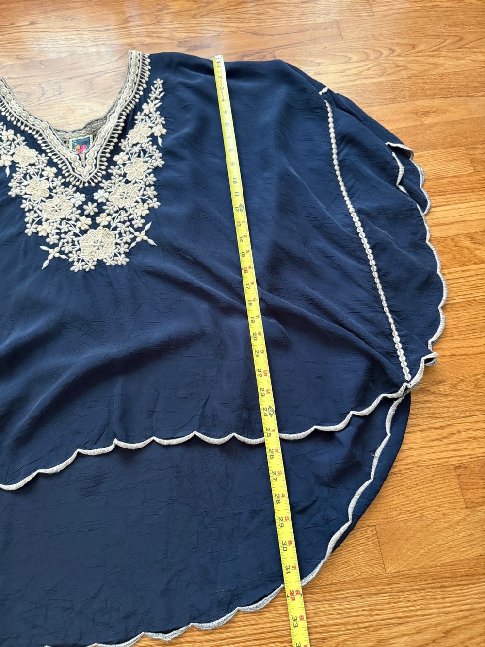 Johnny Was embroidered Georgette poncho tunic top XXL - Picture 8 of 12
